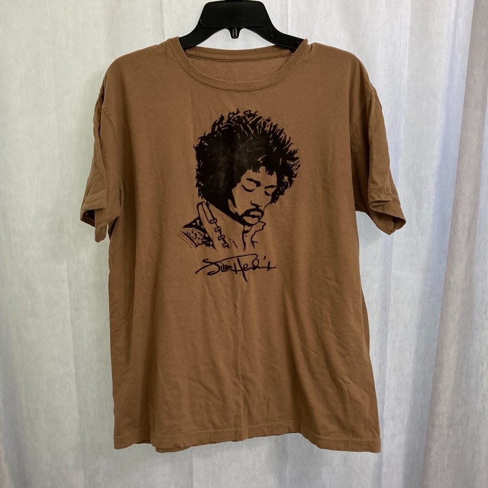 One-Of-A-Kind Screen Printed Hendrix T-shirt with Velvet Flocking